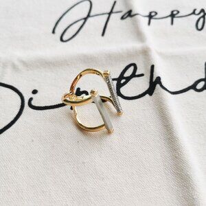 Alicia Bonnie Ring - Daring - White Crystal Gold Size #7